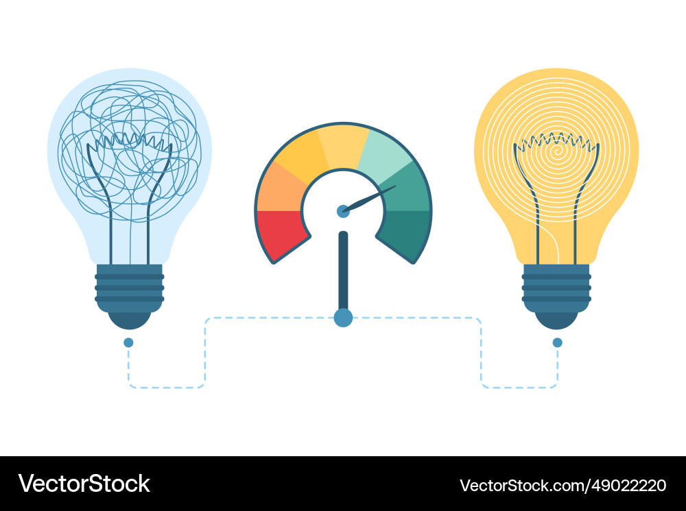 Easy solution for mind problem insight light Easy solution for mind problem insight light vector image