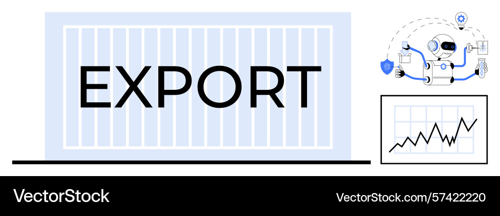 Export concept with shipping container ai Export concept with shipping container ai vector image