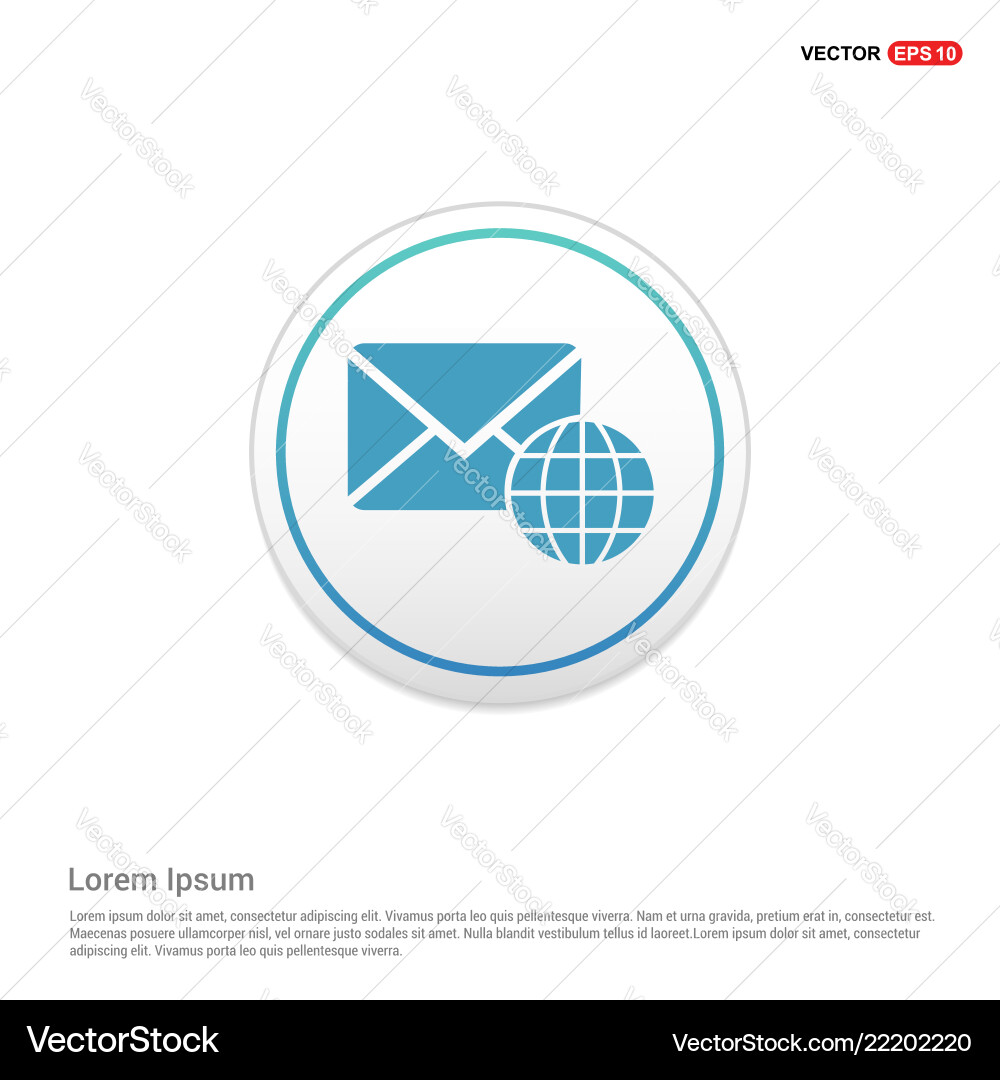 Global message icon - white circle button Global message icon - white circle button Vector Image