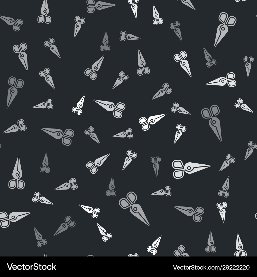 Grey scissors icon isolated seamless pattern Grey scissors icon isolated seamless pattern Vector Image