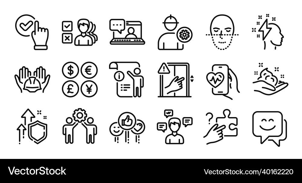 Like manual doc and dont touch line icons set Like manual doc and dont touch line icons set Vector Image