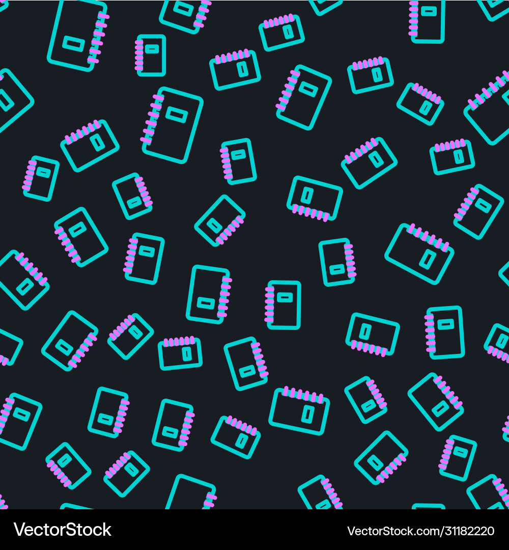 Line notebook icon isolated seamless pattern Line notebook icon isolated seamless pattern Vector Image