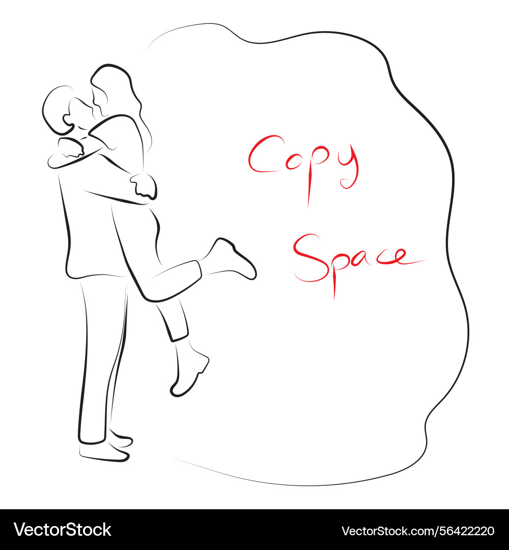 Man and woman hugging with copy space Man and woman hugging with copy space Vector Image