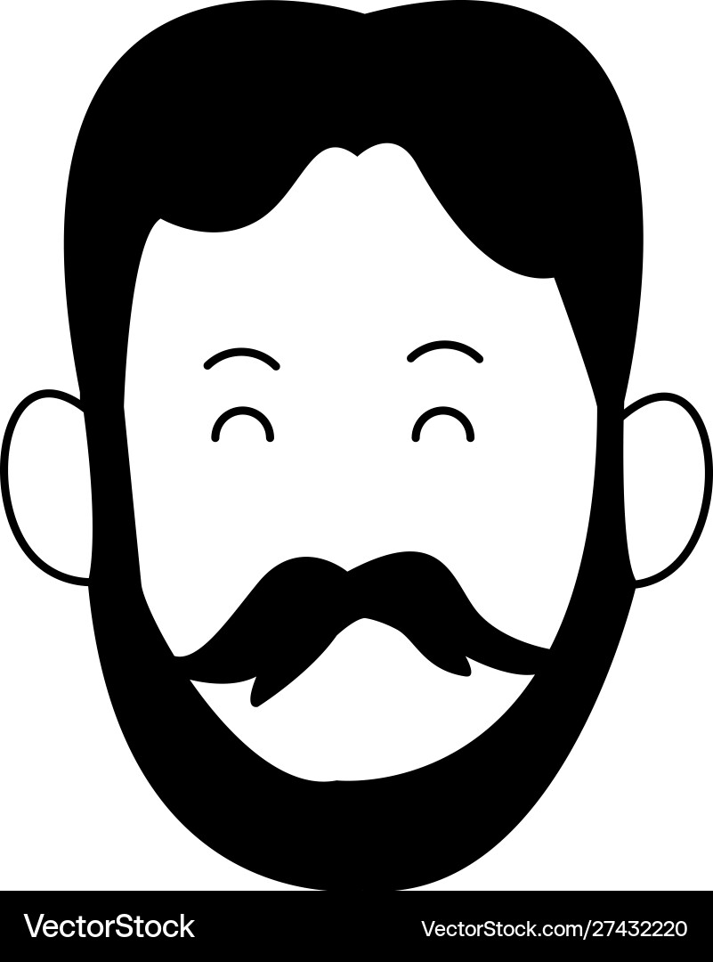 Man with beard and mustache design Vector Image