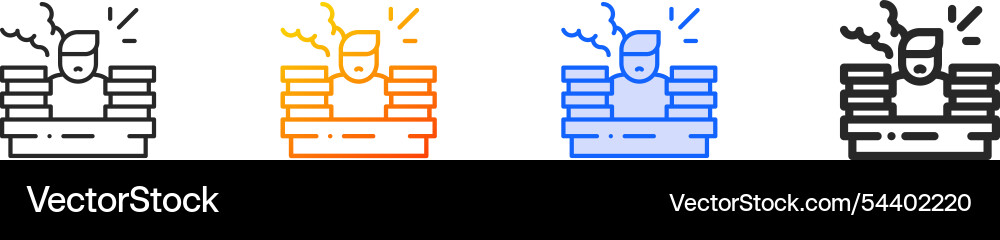 Overload iconthin linear gradient blue stroke Vector Image