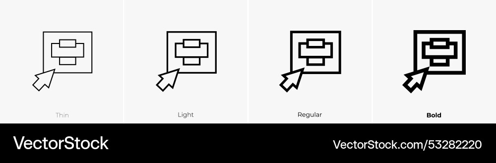 Print button icon thin light regular and bold vector image