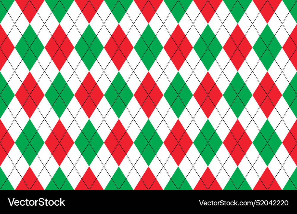 Red and Green Argyle Pattern vector image