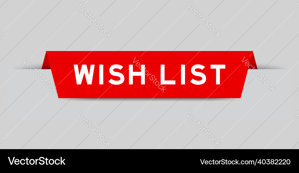 Red color inserted label with word wish list Red color inserted label with word wish list vector image