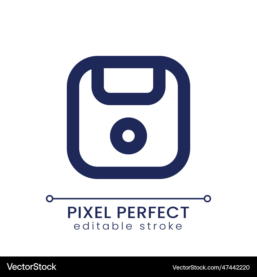 Save pixel perfect linear ui icon Save pixel perfect linear ui icon vector image