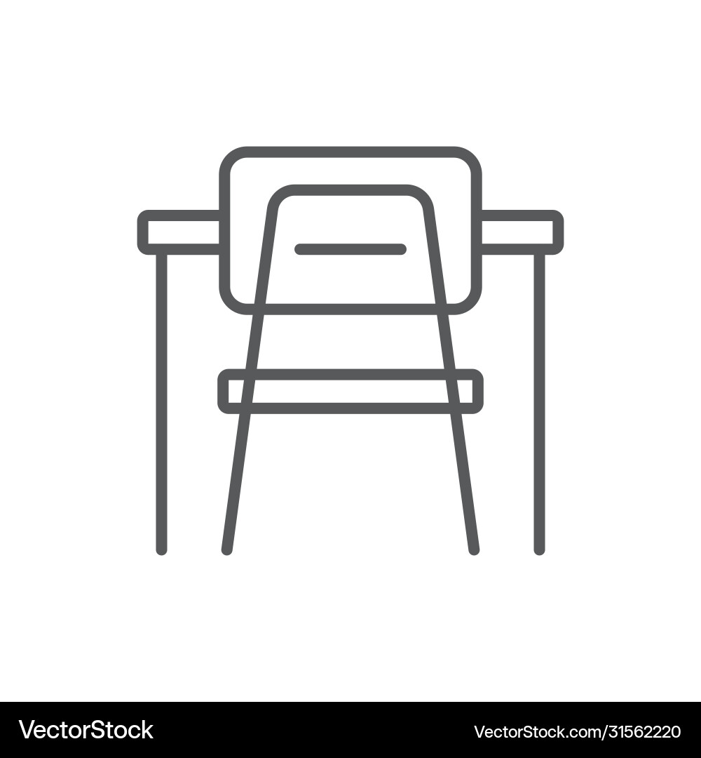 School desk and a chair icon symbol isolated vector image