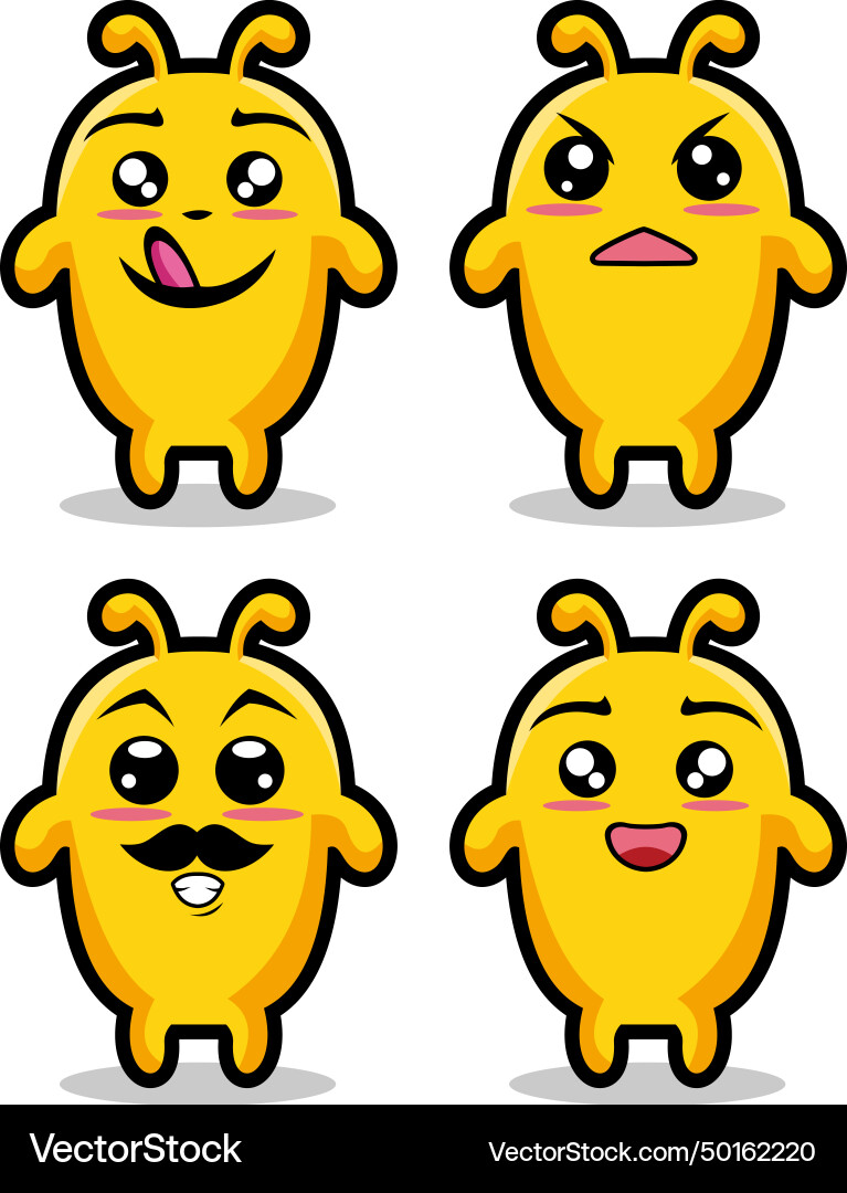 Set of vintage groovy characters and elements Vector Image