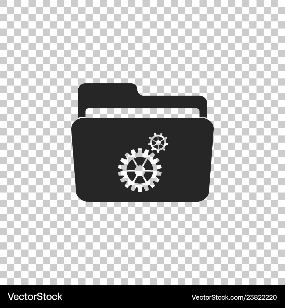 Settings folder with gears icon isolated Settings folder with gears icon isolated vector image