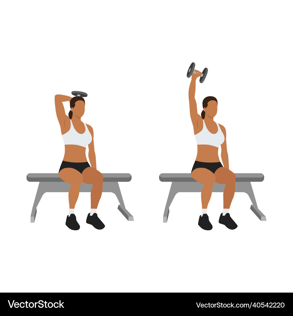 Single arm overhead dumbbell tricep extensions Single arm overhead dumbbell tricep extensions vector image
