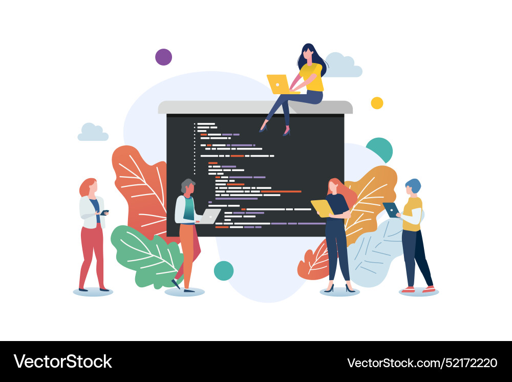 Software-Entwickler kodieren zusammen Programmierer Software-Entwickler kodieren zusammen Programmierer vektorbild