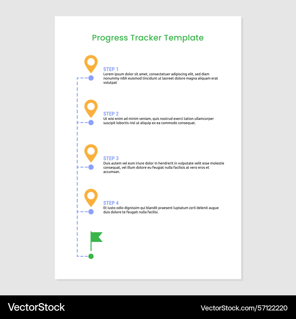Step by progress tracker template Step by progress tracker template vector image