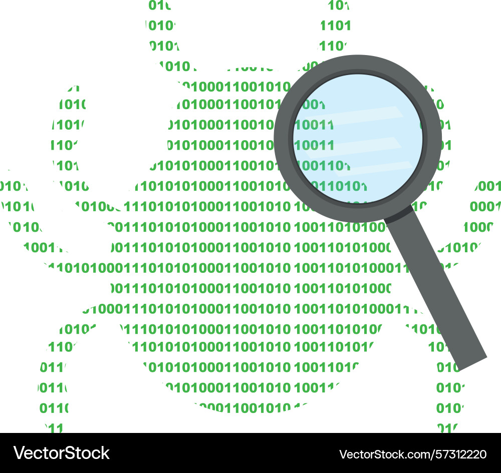 Suche binäre Code Bug-Konzept-Symbol Suche binäre Code Bug-Konzept-Symbol vektorbild
