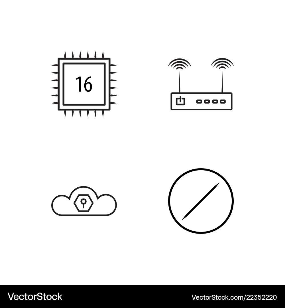 Web simple outlined icons set Vector Image