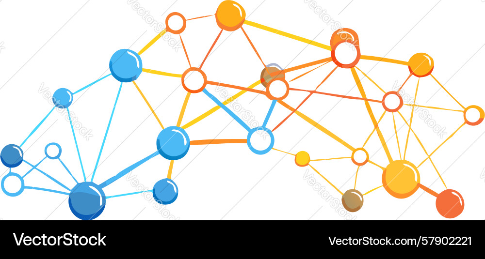 Abstract interconnected network dynamic digital Vector Image
