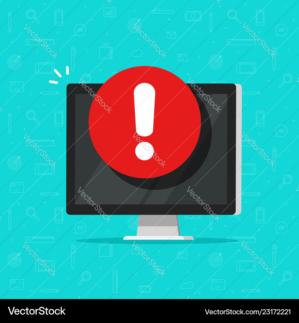 Alert Computer Icon - Danger Signal vector image