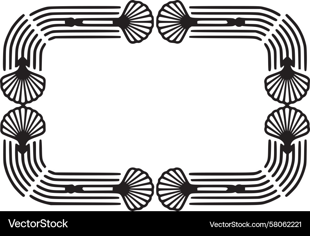 Art Deco Shell Border Pattern Vector Image