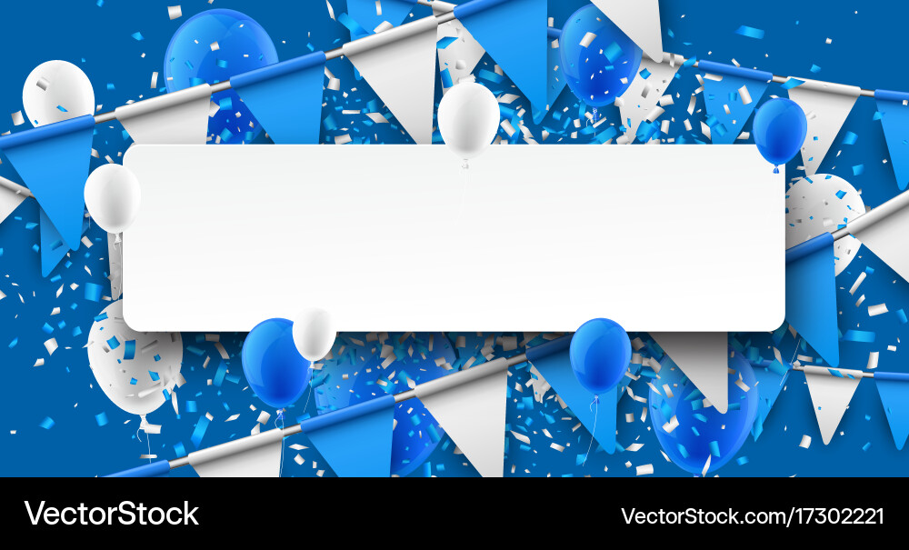 Background with flags and balloons Vector Image