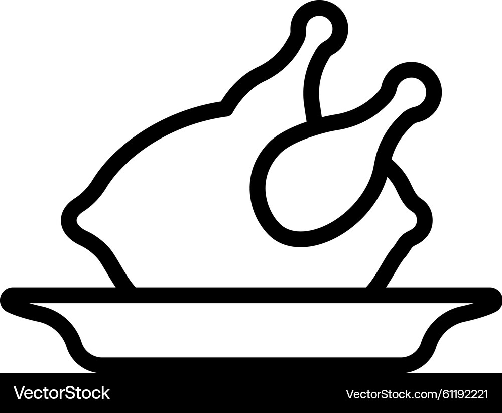 Chicken Broast Icon (61192221) – Royalty-Free Vector | VectorStock