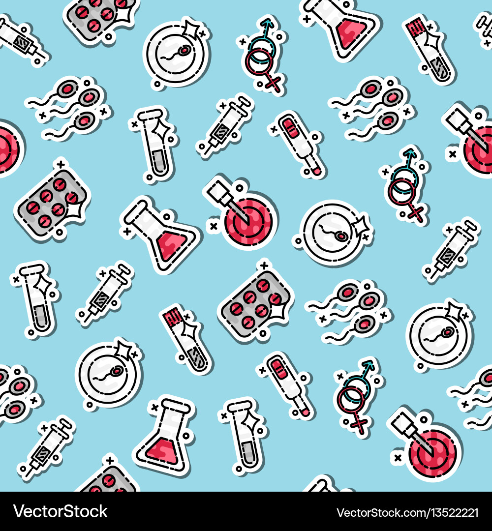 Colored artificial insemination pattern Colored artificial insemination pattern vector image