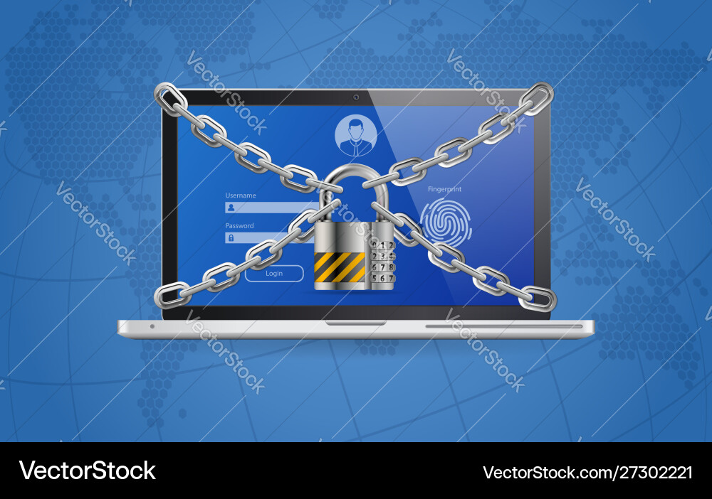 Computer internet and personal data security vector image