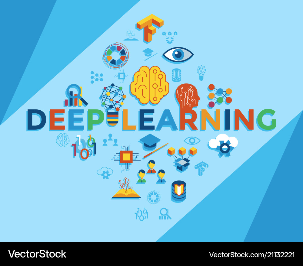 Digital deep learning Digital deep learning vector image
