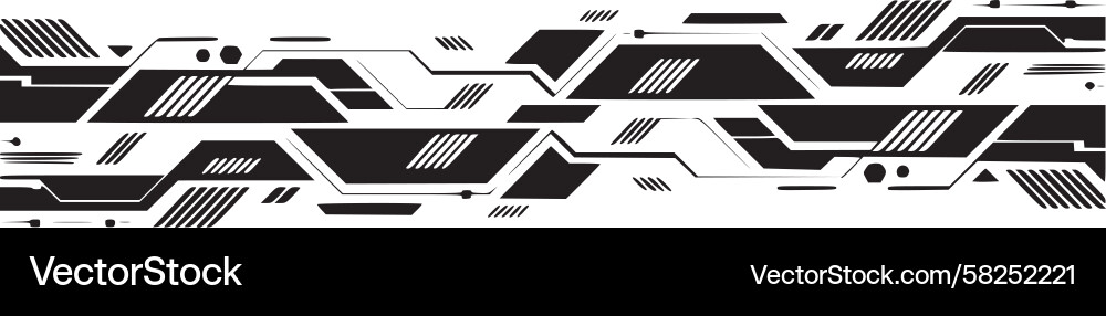 Dynamic Circuit Border - Tech Pattern Vektorbild
