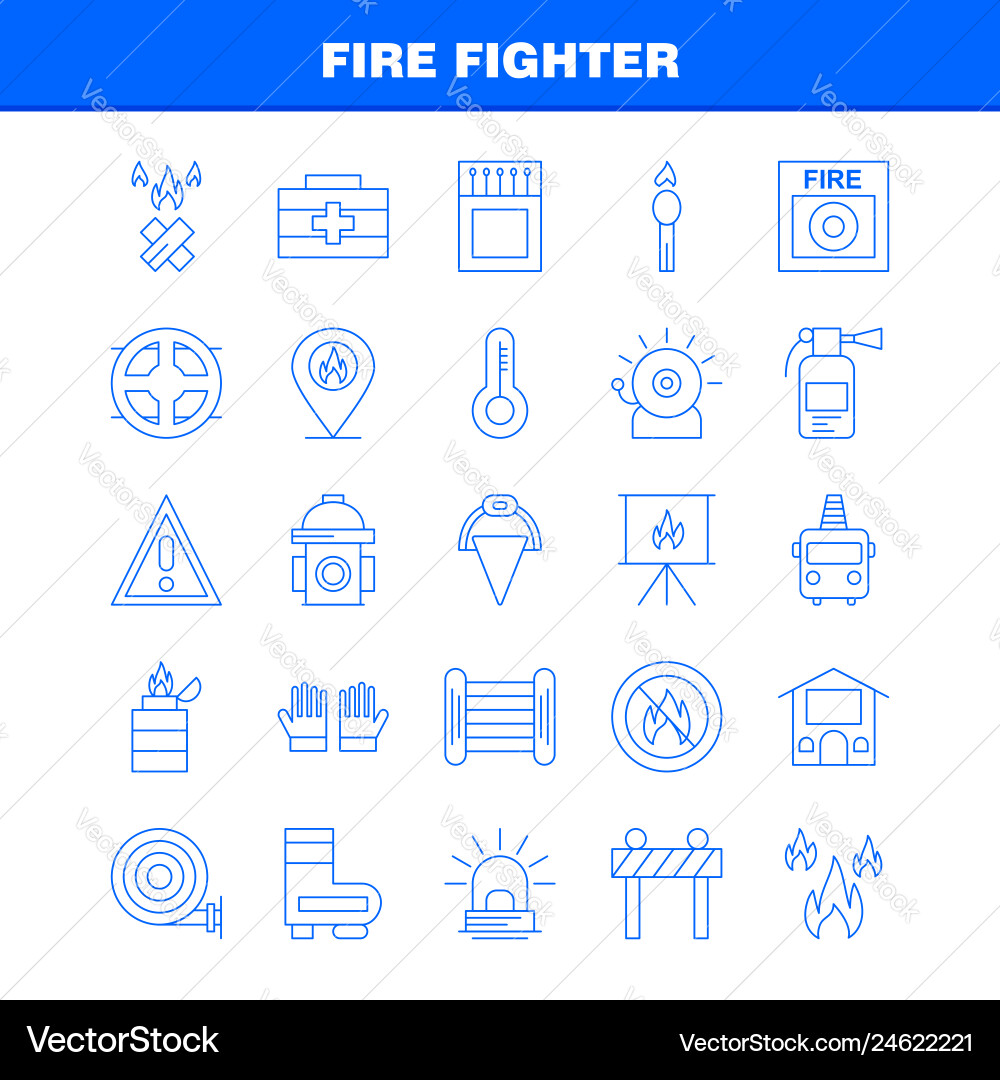 Fire fighter line icon for web print and mobile vector image
