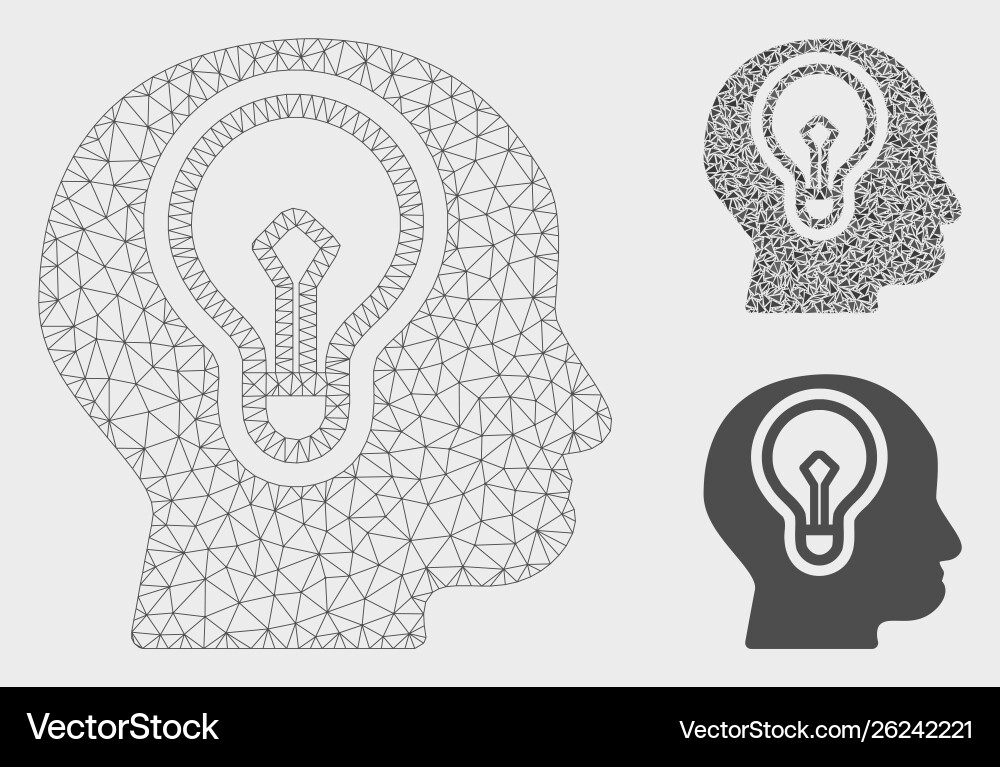 Head lamp bulb mesh network model Head lamp bulb mesh network model vector image