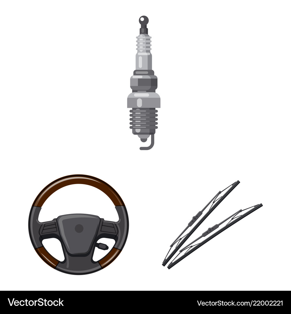 Isolated object of auto and part logo set Isolated object of auto and part logo set Vector Image