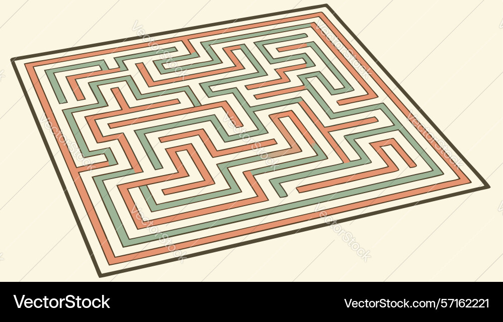 Isometric maze puzzle challenge solution design vector image