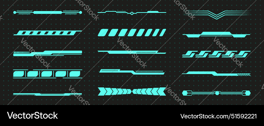 Retro 90s futuristic game hud element set vector image