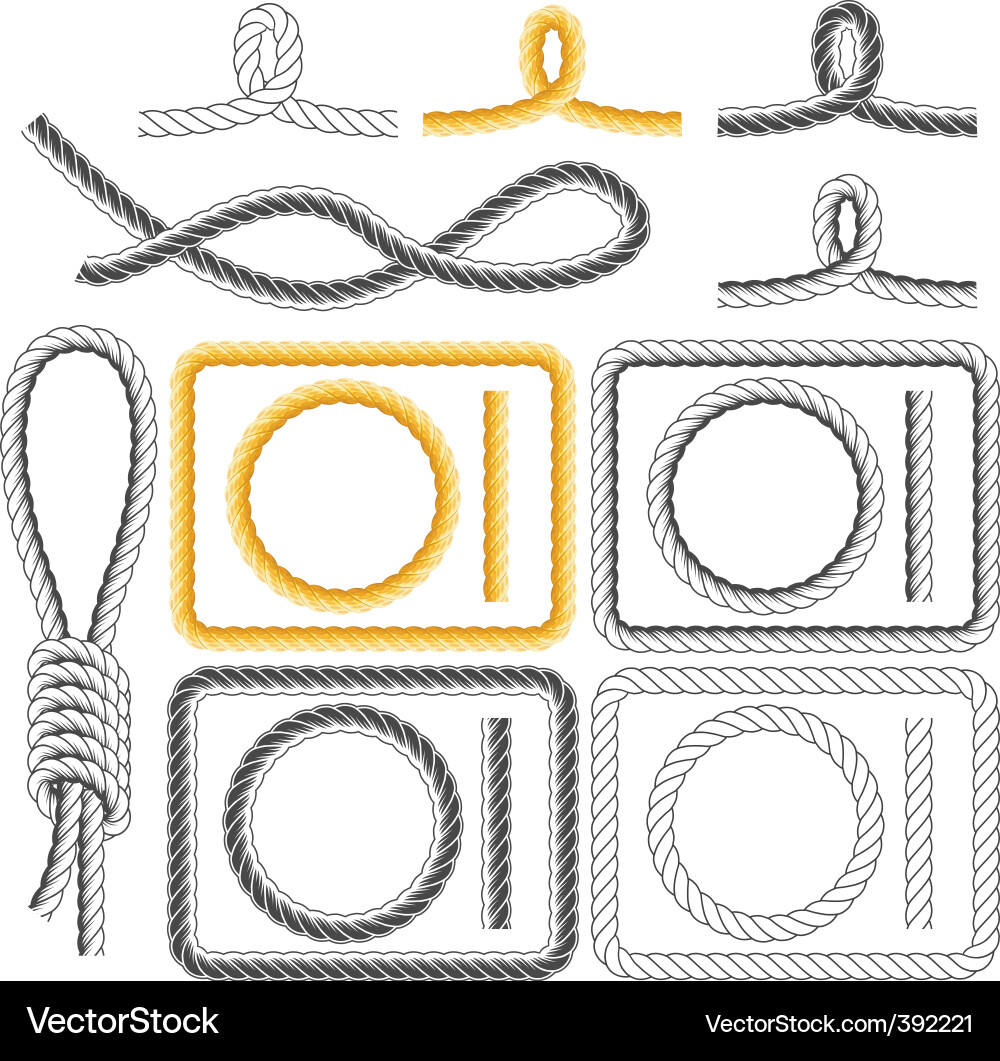 Rope Knot Frames Collection Vector Image