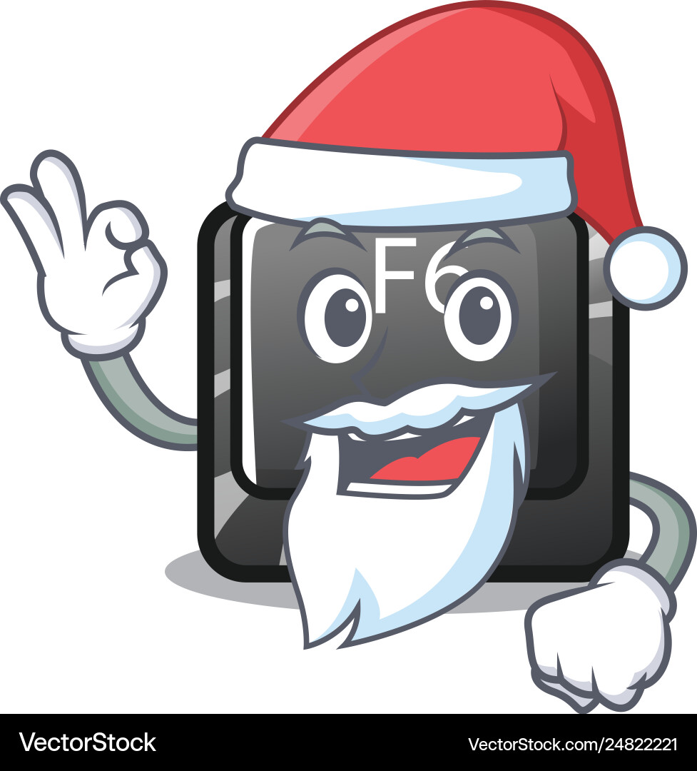 Santa f6 button installed on character computer Vector Image