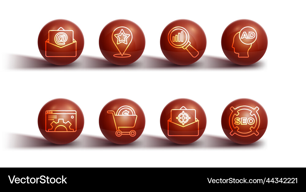 Set line mail and e-mail browser setting Set line mail and e-mail browser setting vector image