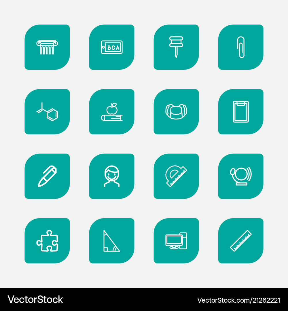 Set of 16 editable science icons line style Vector Image