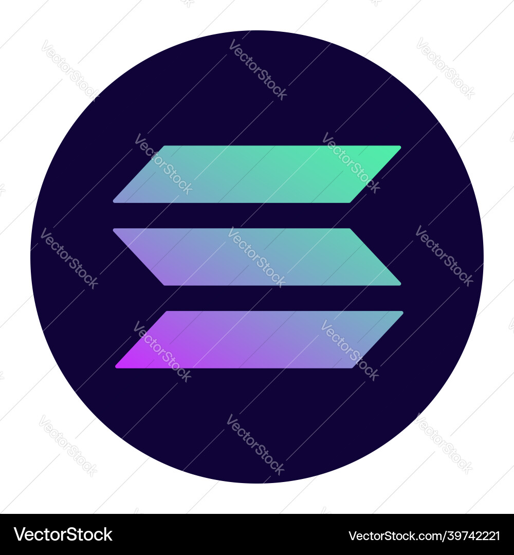 Solana SOL Token Logo – Royalty-Free Vector | VectorStock
