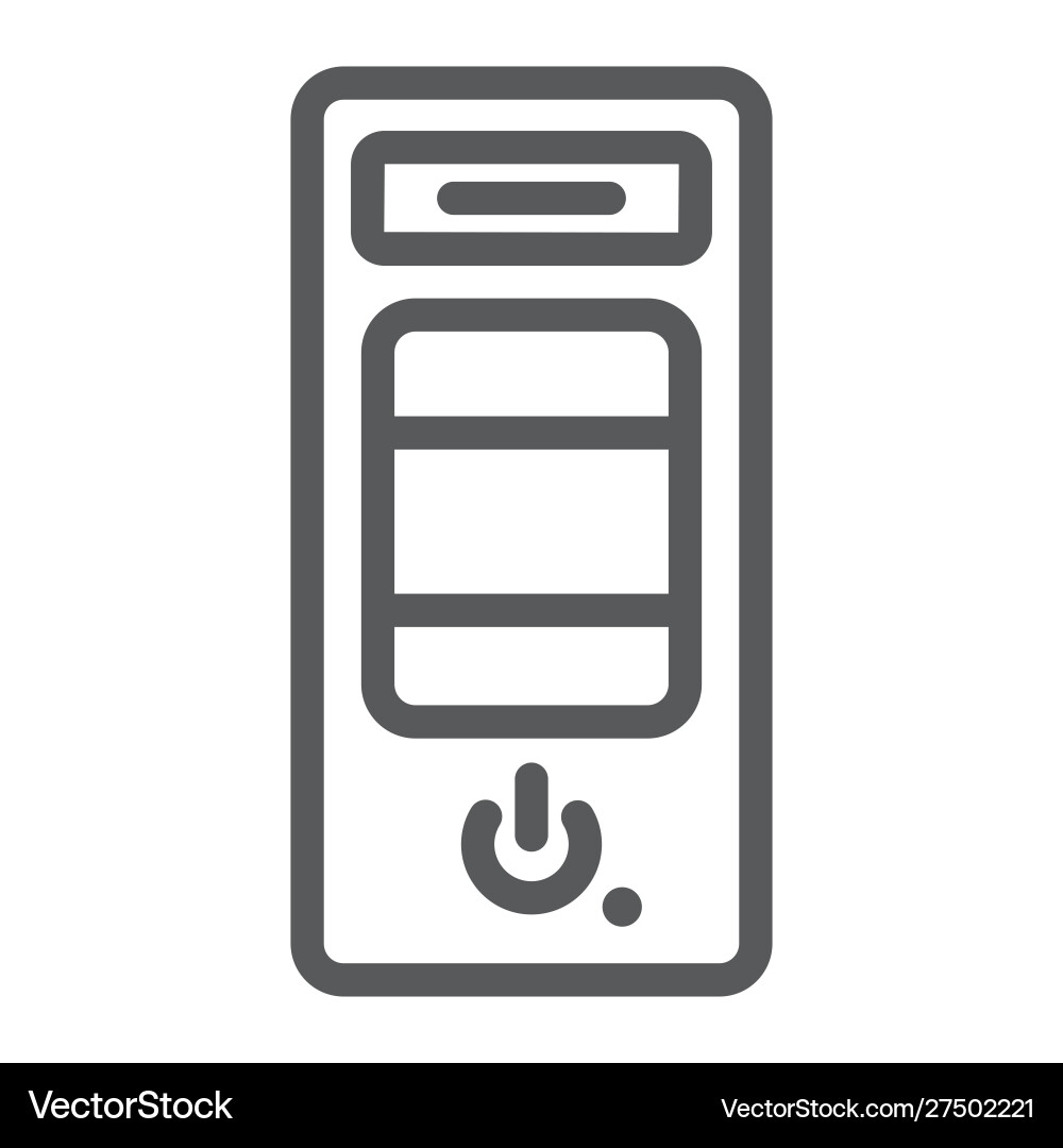 System unit line icon hardware and device case vector image