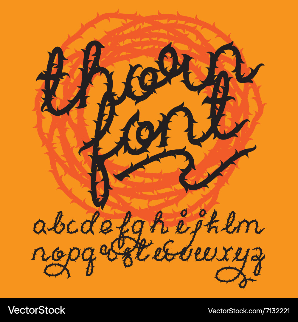 thorn-alphabet-font-royalty-free-vector-image-vectorstock