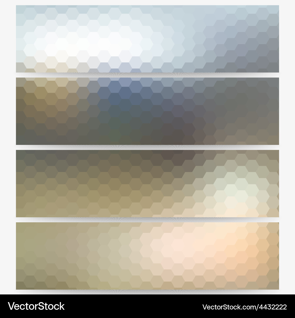 Abstract hexagonal headers set blurred design Vector Image