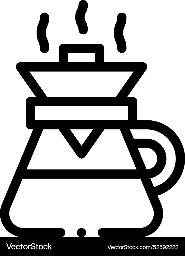 Coffee filter icon thin linear style design Coffee filter icon thin linear style design vector image
