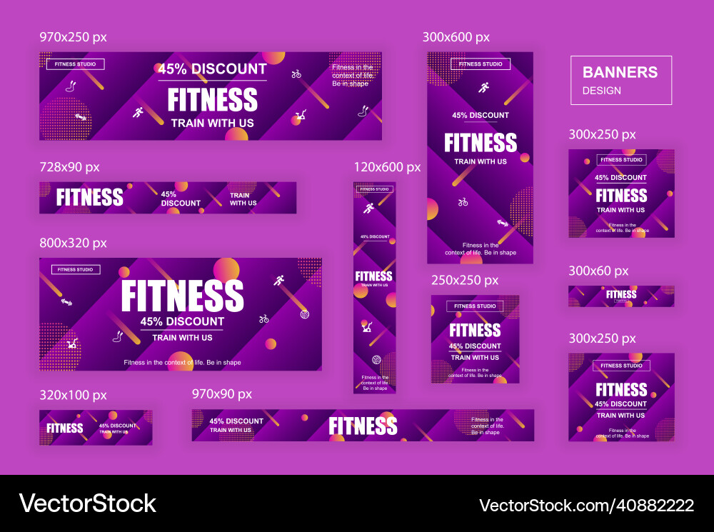 Collection web banners different sizes for mobile Collection web banners different sizes for mobile vector image