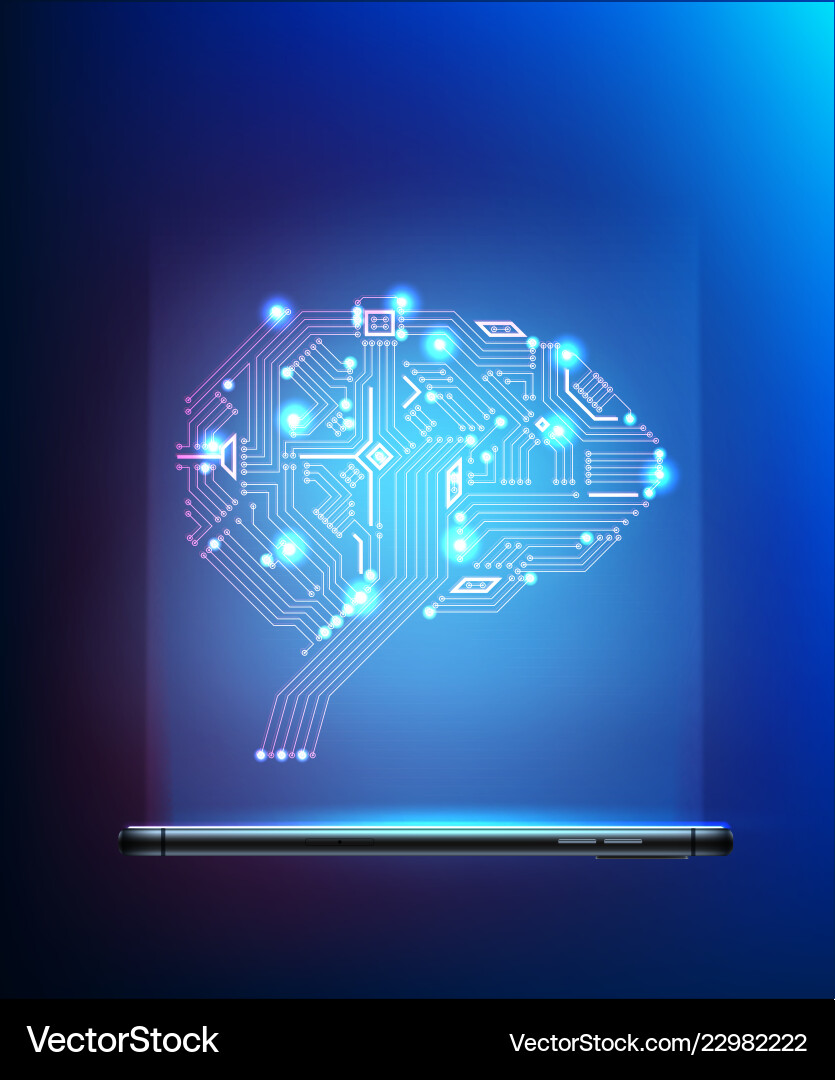 Digital Brain Network - AI Concept vector image