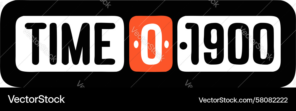 Digital Clock - TIME 1900 Display Vector Image