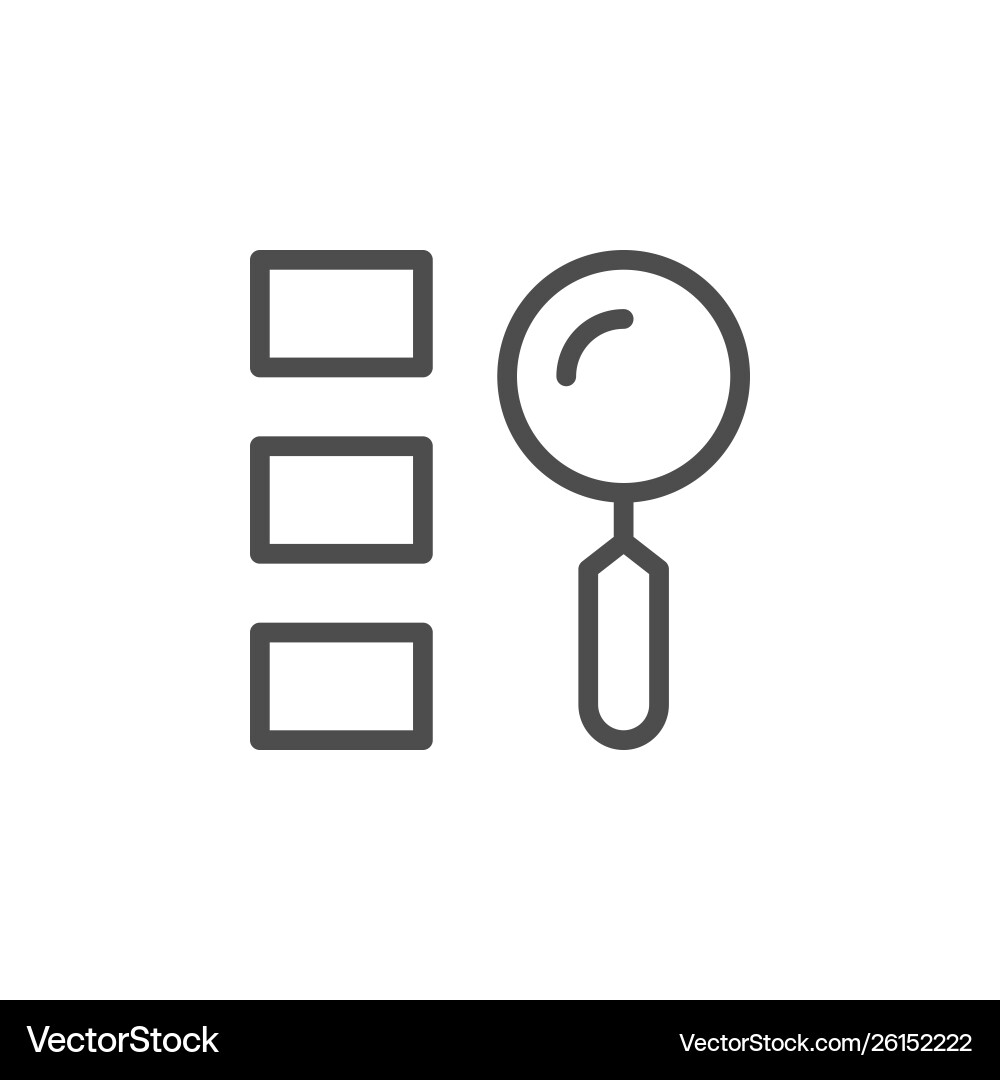 Finding option line outline icon vector image