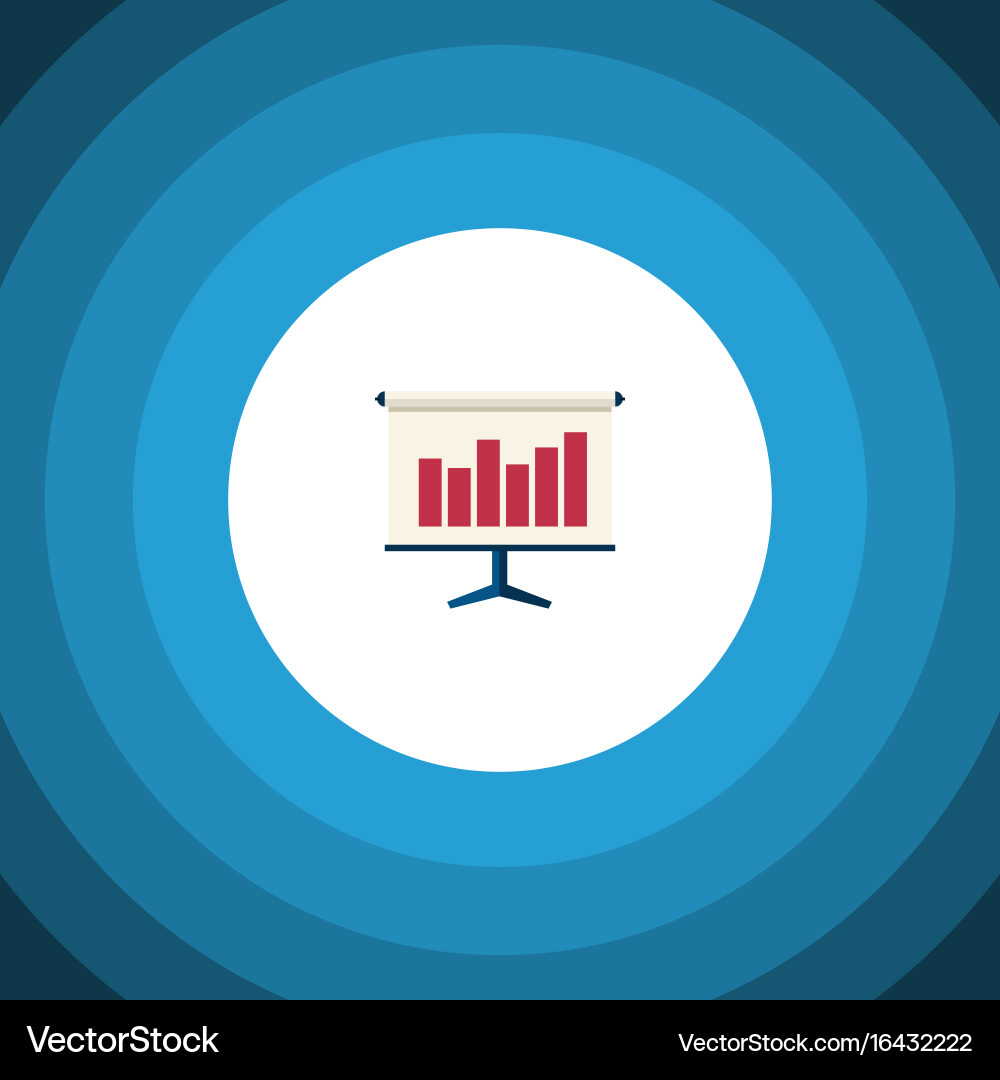 Isolated easel flat icon graph element can Vector Image