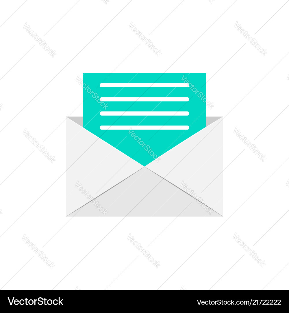 Mail envelope icon in flat style email message vector image
